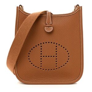 New 2026 Hermes Evelyne 16 TPM Crossbody Bag in Gold with PHW